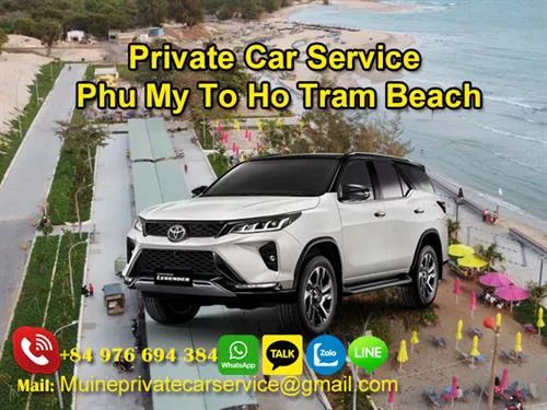 Private Car From Phu My To Ho Tram Beach