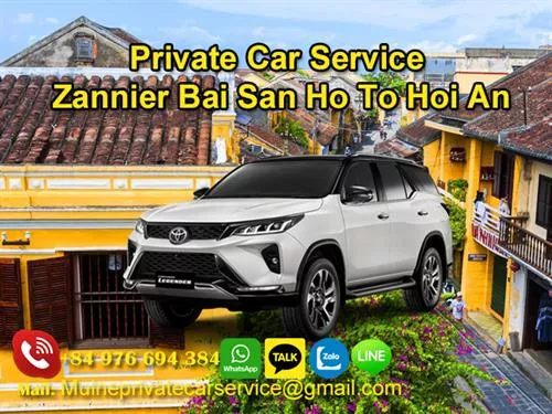 Private Car From Zannier Bai San Ho To Hoi An