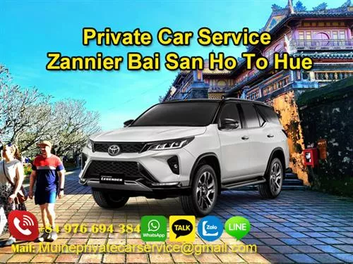 Private Car From Zannier Bai San Ho To Hue