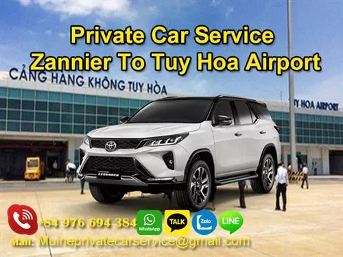 Private Car From Zannier to Tuy Hoa Airport