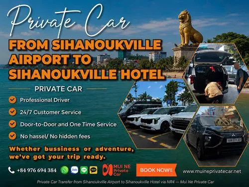 Sihanoukville Airport to Hotel Private Car 