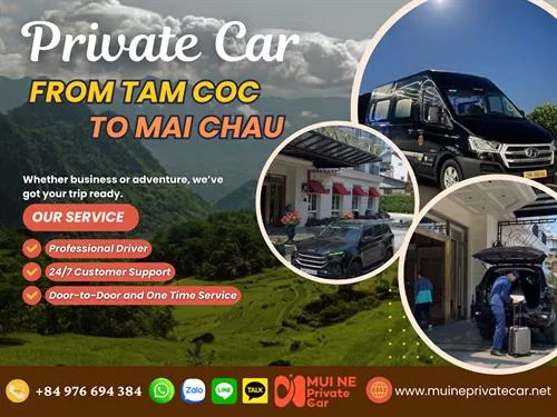 Tam Coc to Mai Chau by Private Car
