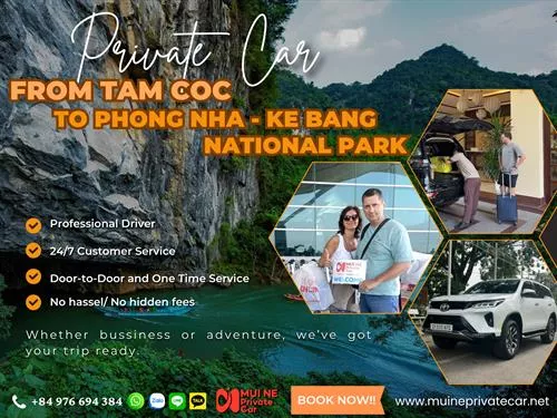 Tam Coc to Phong Nha Private Car