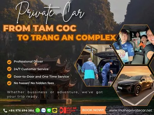 Tam Coc to Trang An Complex Private Car