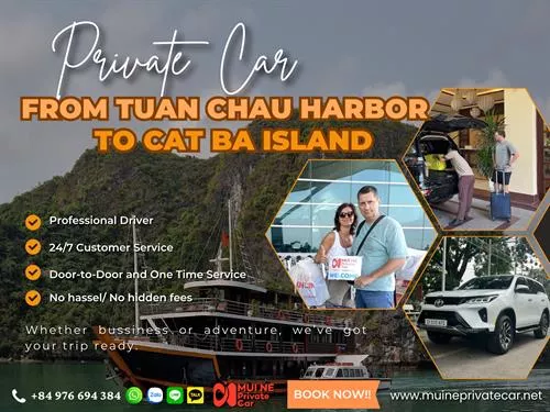 Tuan Chau Harbor to Cat Ba Island Private Car