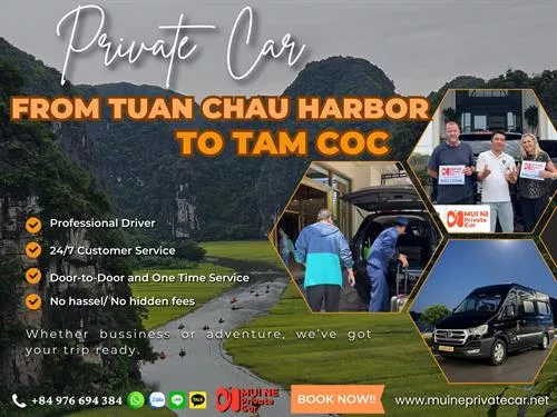Tuan Chau Marina to Tam Coc by Private Car