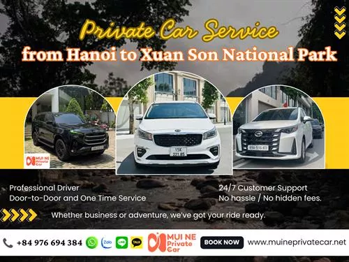 Hanoi to Xuan Son National Park Private Car Transfer