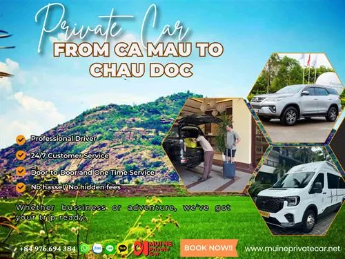 Ca Mau to Chau Doc By Private Car Transfer