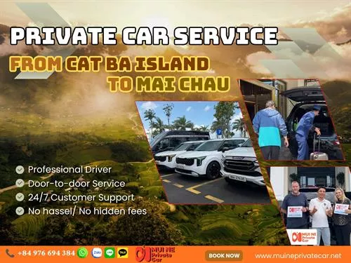 Private Car From Cat Ba Island To Mai Chau