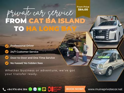 Cat Ba Island to Ha Long Bay Private Car