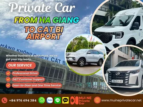 Ha Giang to Cat Bi Airport By Private Car Transfer