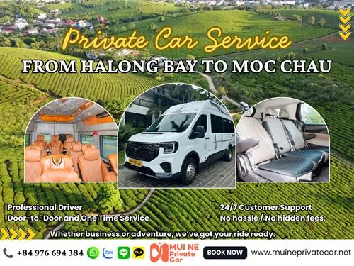 HaLong Bay To Moc Chau Private Car Transfer