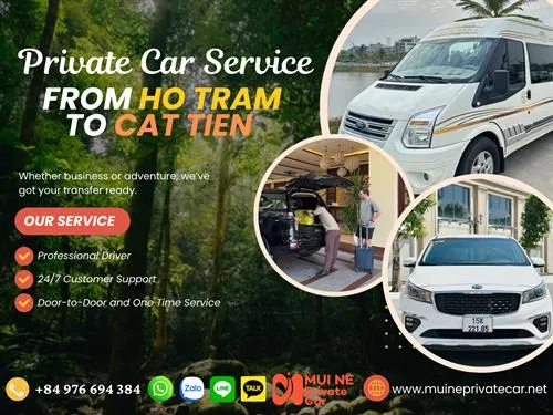 Private Car From Ho Tram to Cat Tien