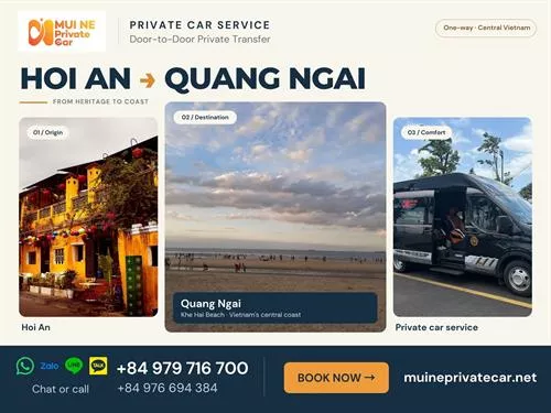 Hoi An to Quang Ngai by Private Car
