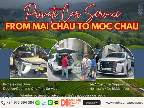 Mai Chau to Moc Chau by Private Car