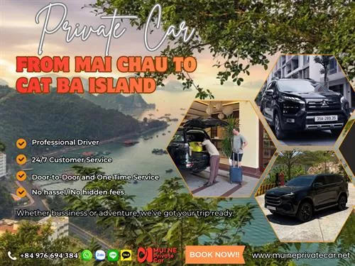 Mai Chau To Cat Ba Island Private Car Transfer