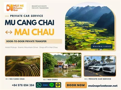 Mu Cang Chai to Mai Chau Private Car