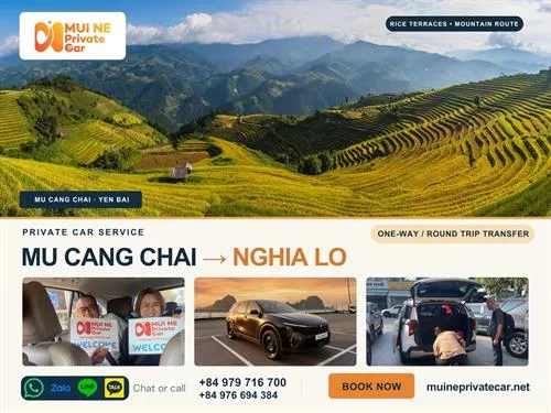 Mu Cang Chai to Nghia Lo Private Car Transfer