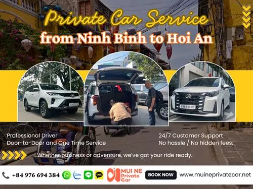 Ninh Binh to Hoi An Private Car Transfer