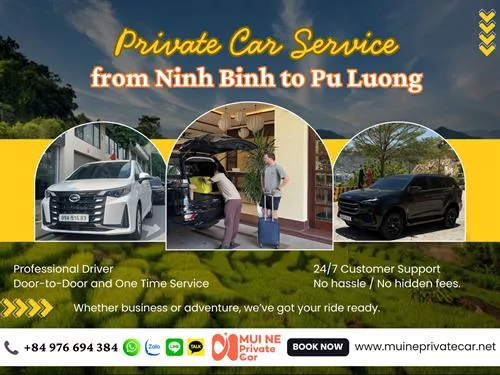 Private Car From Ninh Binh To Pu Luong