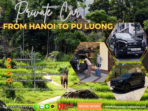 Private Car From Hanoi To Pu Luong