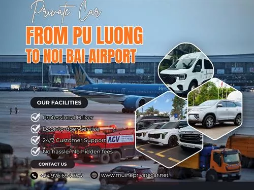 Pu Luong To Noi Bai International Airport Private Car Transfer