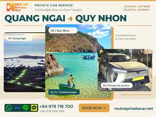 Quang Ngai to Quy Nhon Private Car