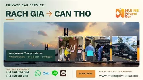 Private car from Rach Gia to Can Tho