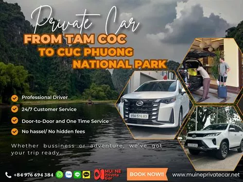 Tam Coc to Cuc Phuong National Park Private Car