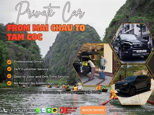 Mai Chau To Tam Coc Private Car Transfer