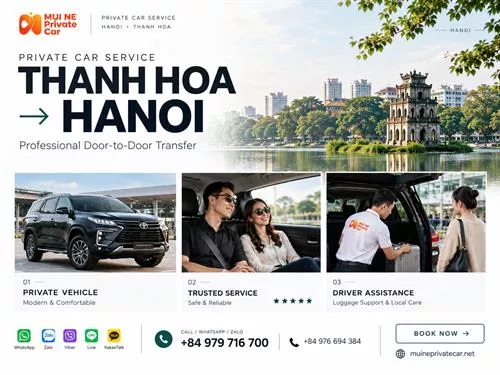 Thanh Hoa to Hanoi Private Car
