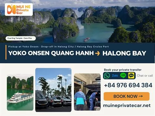Yoko Onsen Quang Hanh to Halong Bay Private Car