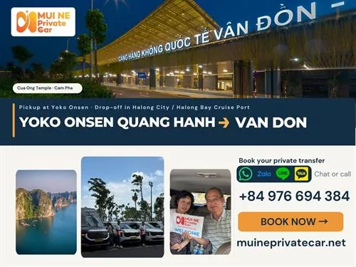 Yoko Onsen Quang Hanh to Van Don Private Car