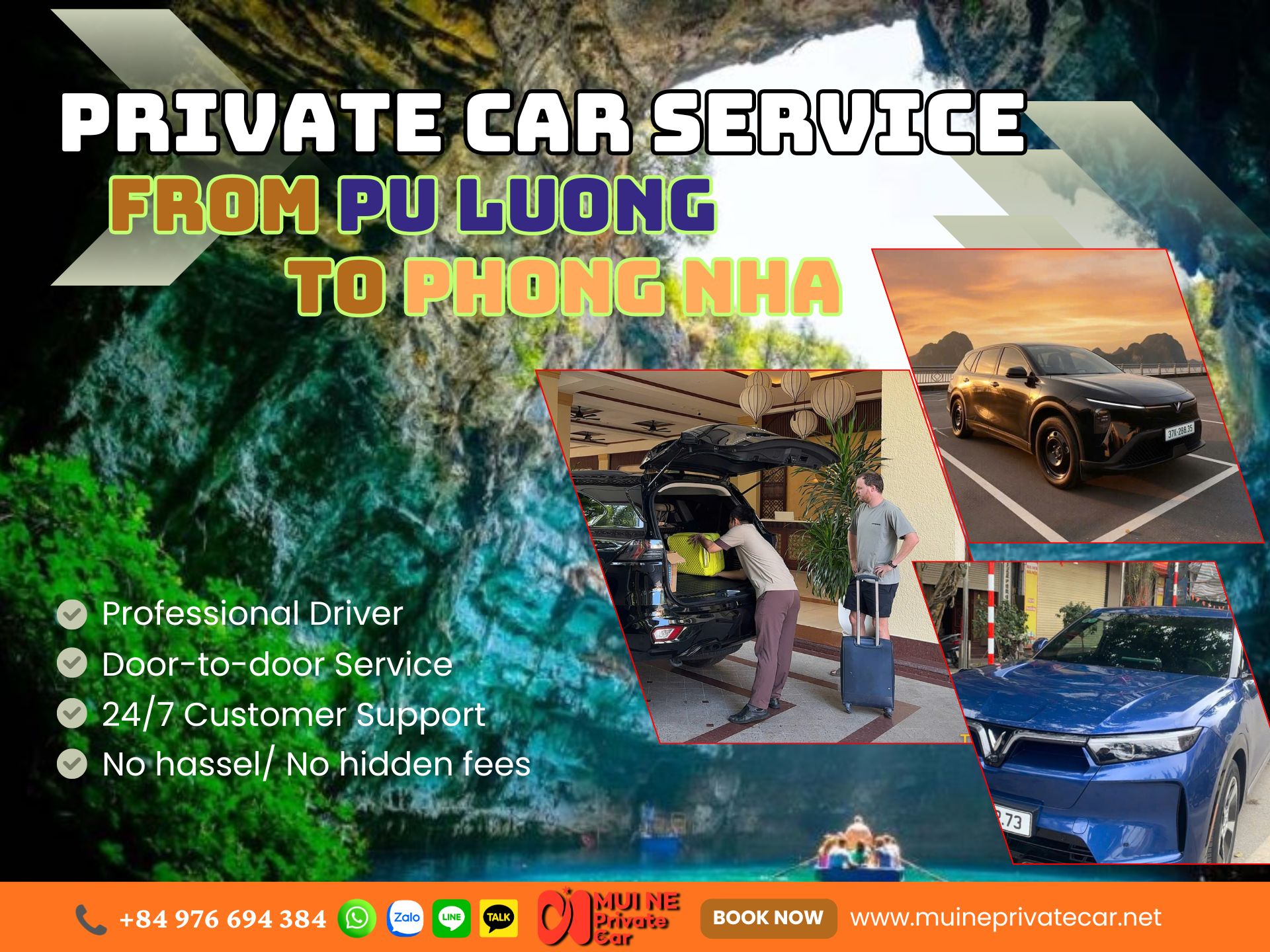 Pu Luong to Phong Nha Private Car Transfer - Mui Ne Private Car