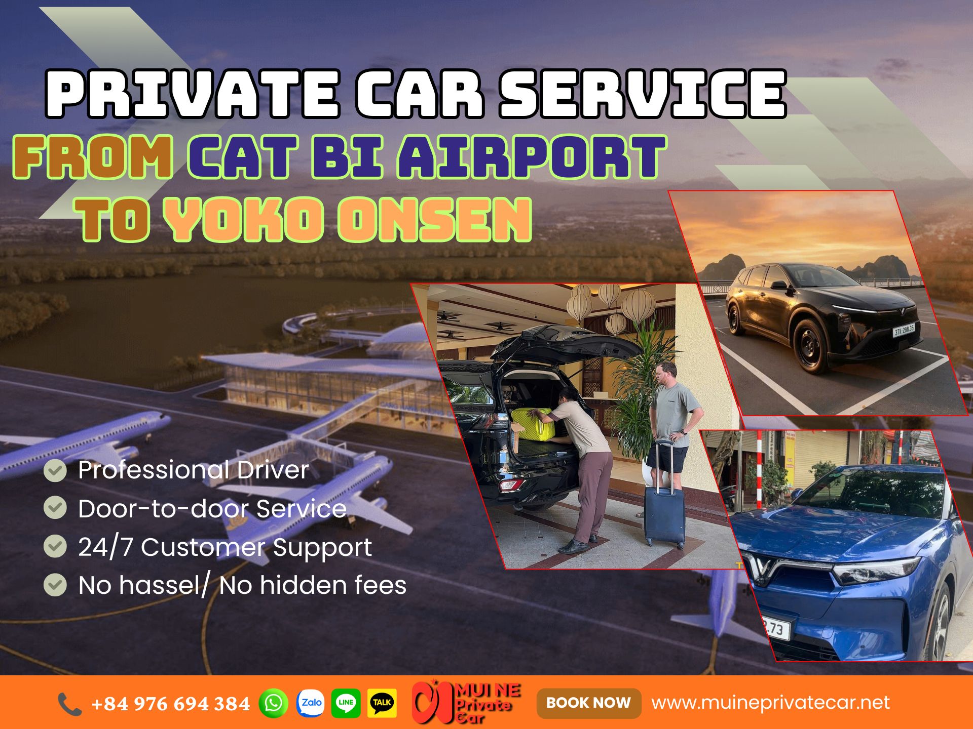 Cat Bi International Airport to Yoko Onsen Private Car Transfer - Mui Ne Private Car