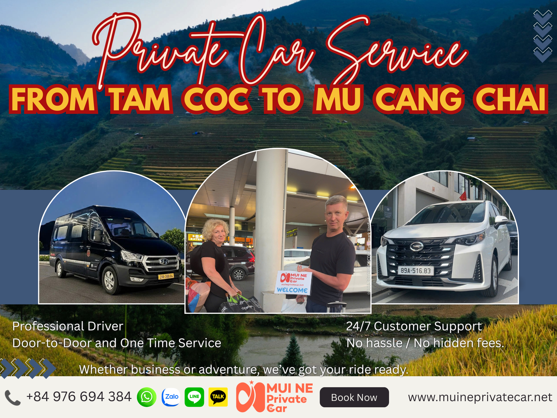 Tam Coc to Mu Cang Chai Private Car Transfer - Mui Ne Private Car