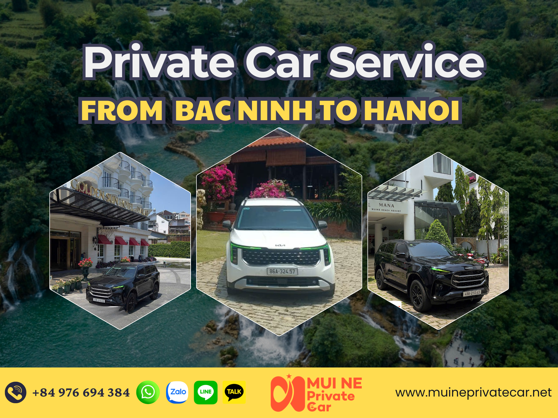 Private Car Service from Bac Ninh to Hanoi – Mui Ne Private Car