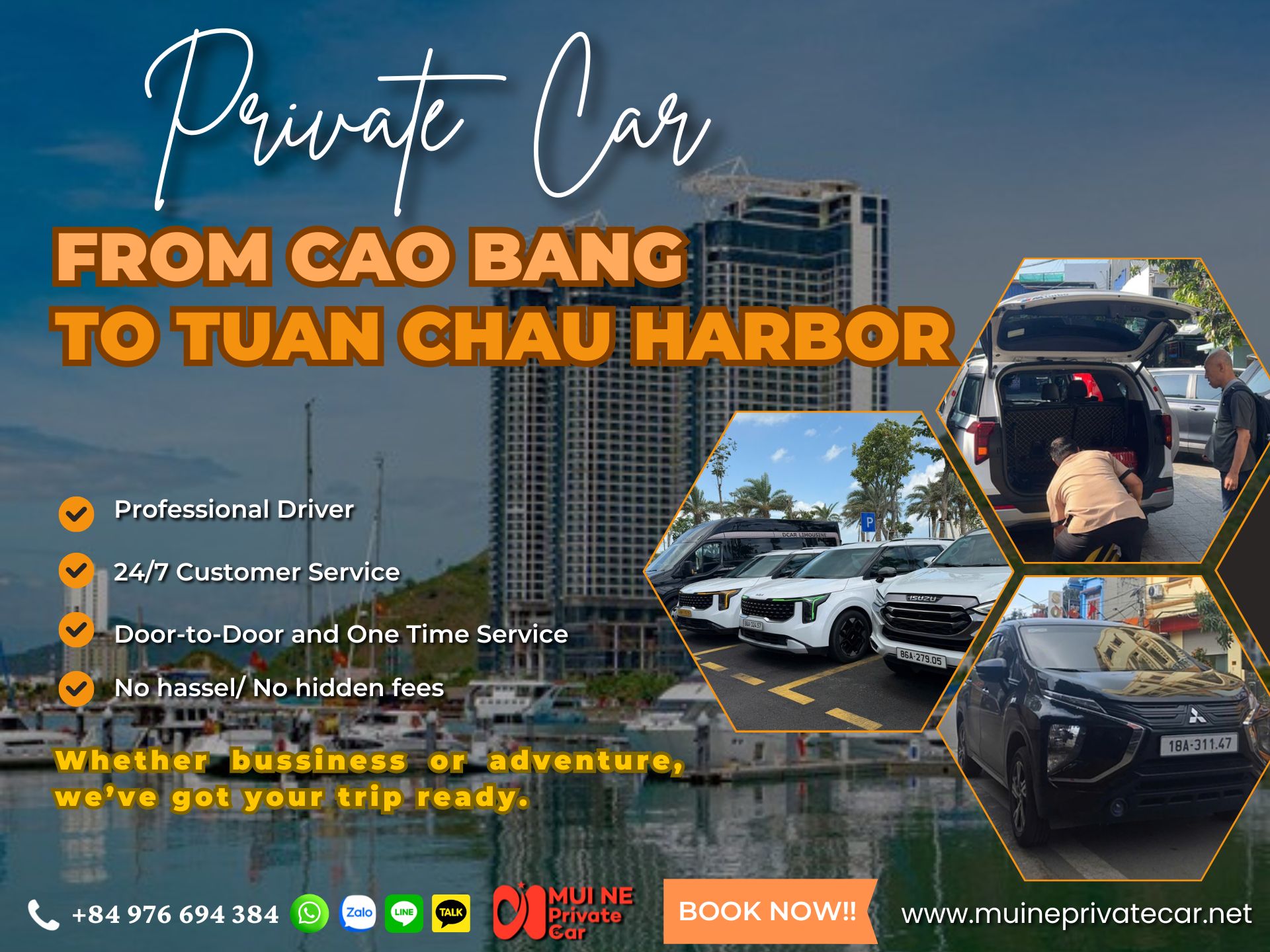 Cao Bang to Tuan Chau Harbor Private Car Transfer - Mui Ne Private Car