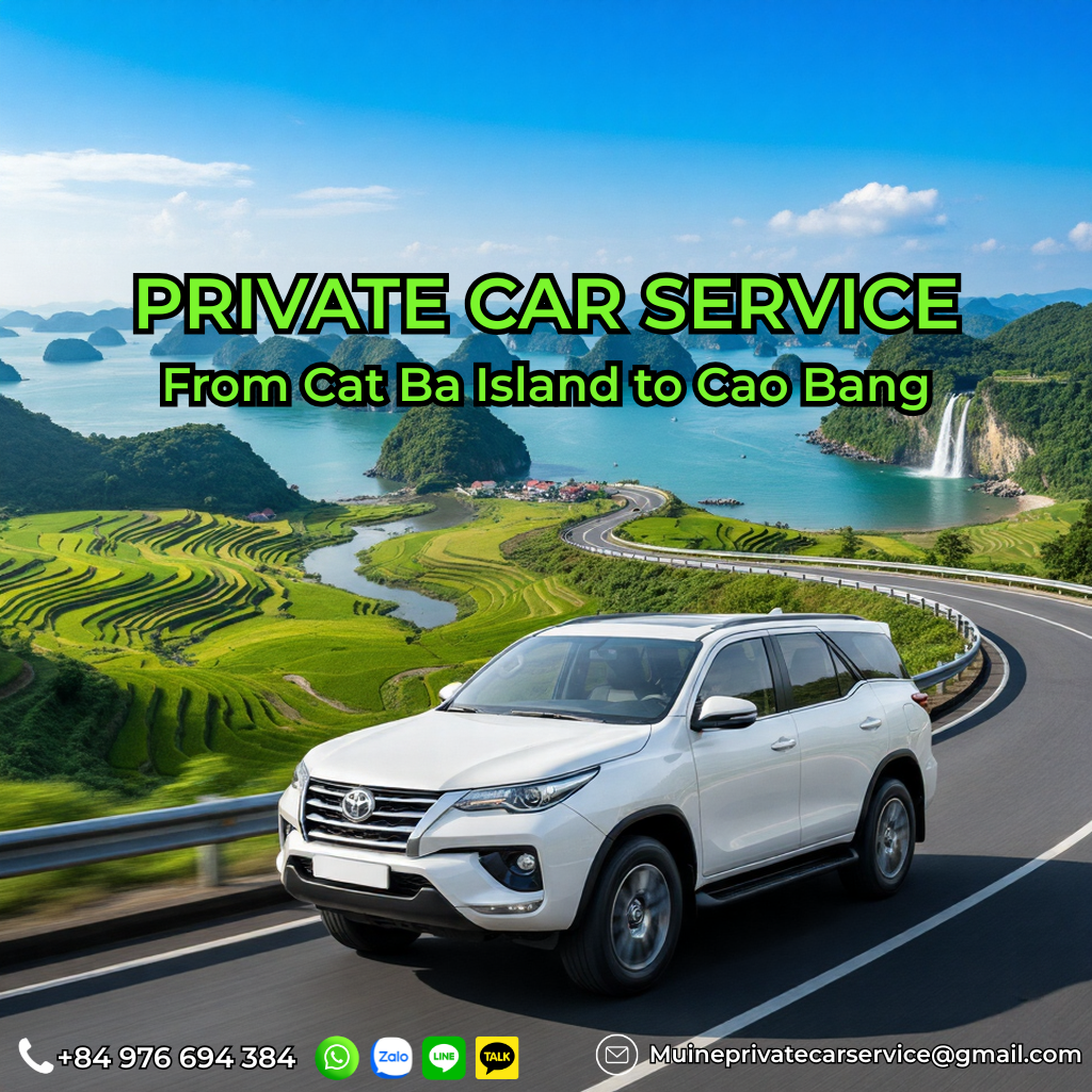 Private car Cat Ba Island to Cao Bang