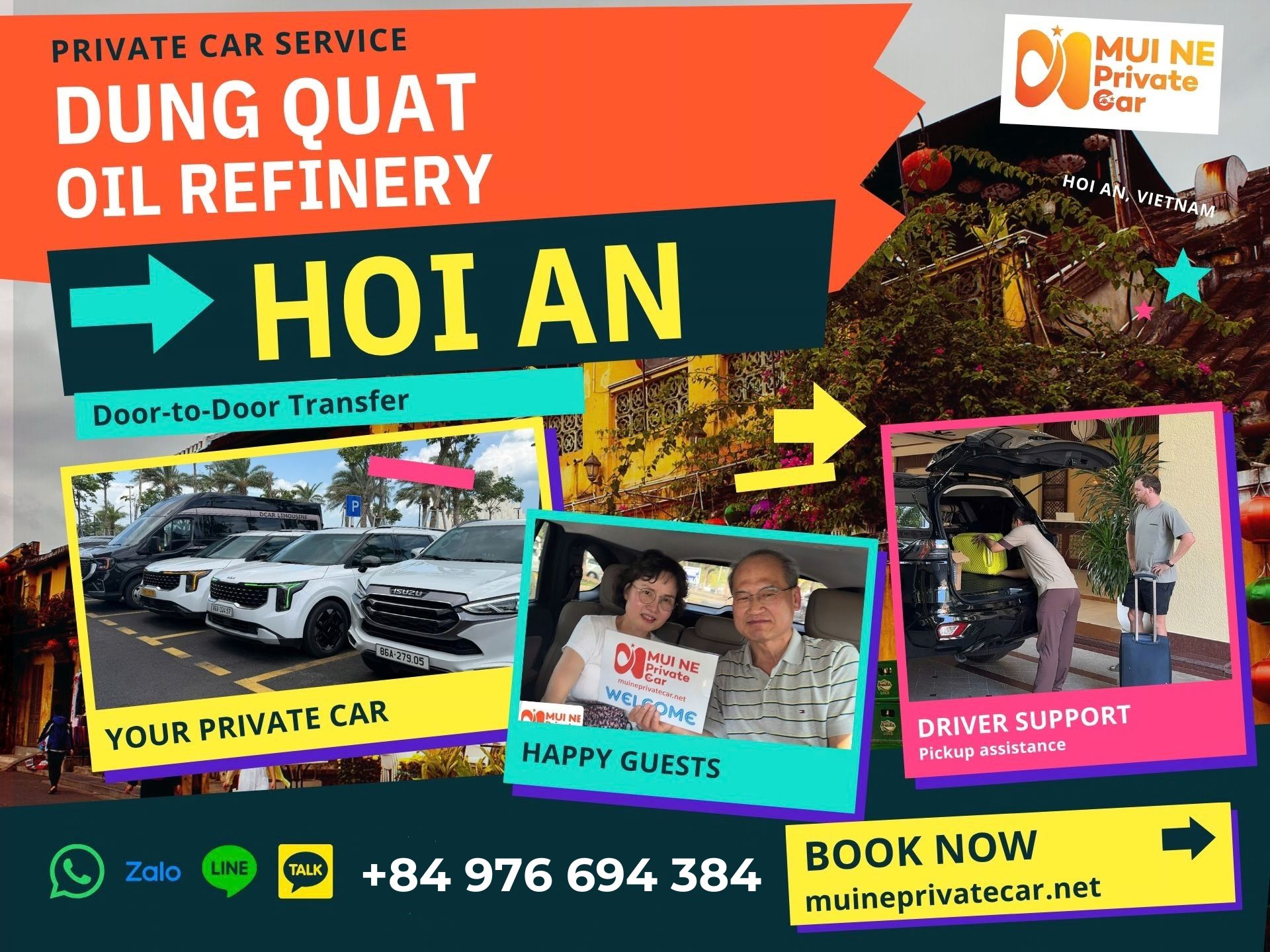 Dung Quat Oil Refinery to Hoi An Private Car Transfer - Mui Ne Private Car