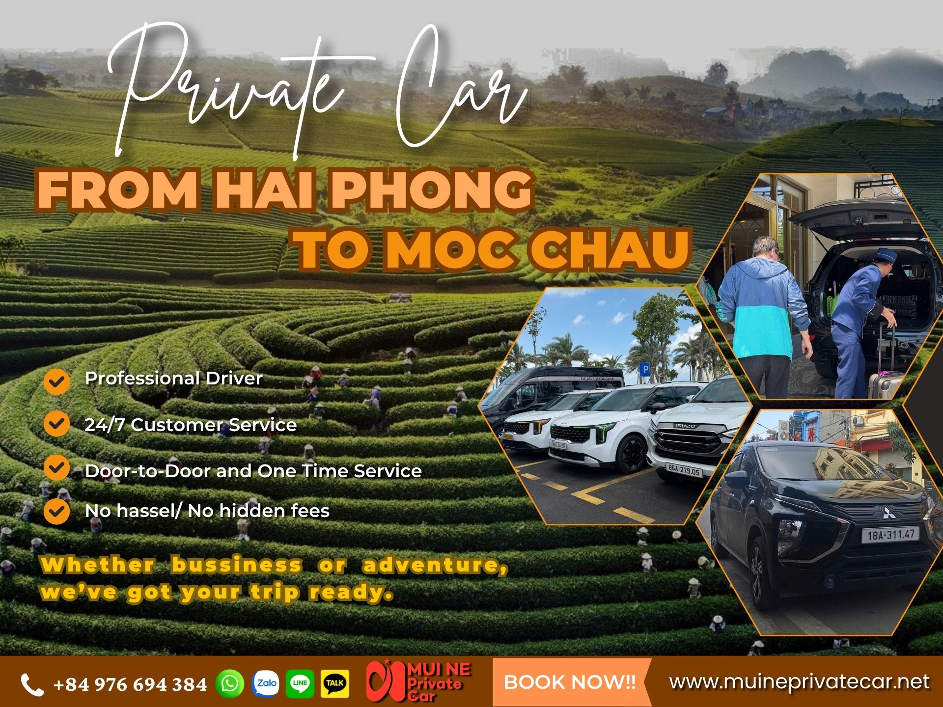 Hai Phong to Moc Chau Private Car Transfer - Mui Ne Private Car
