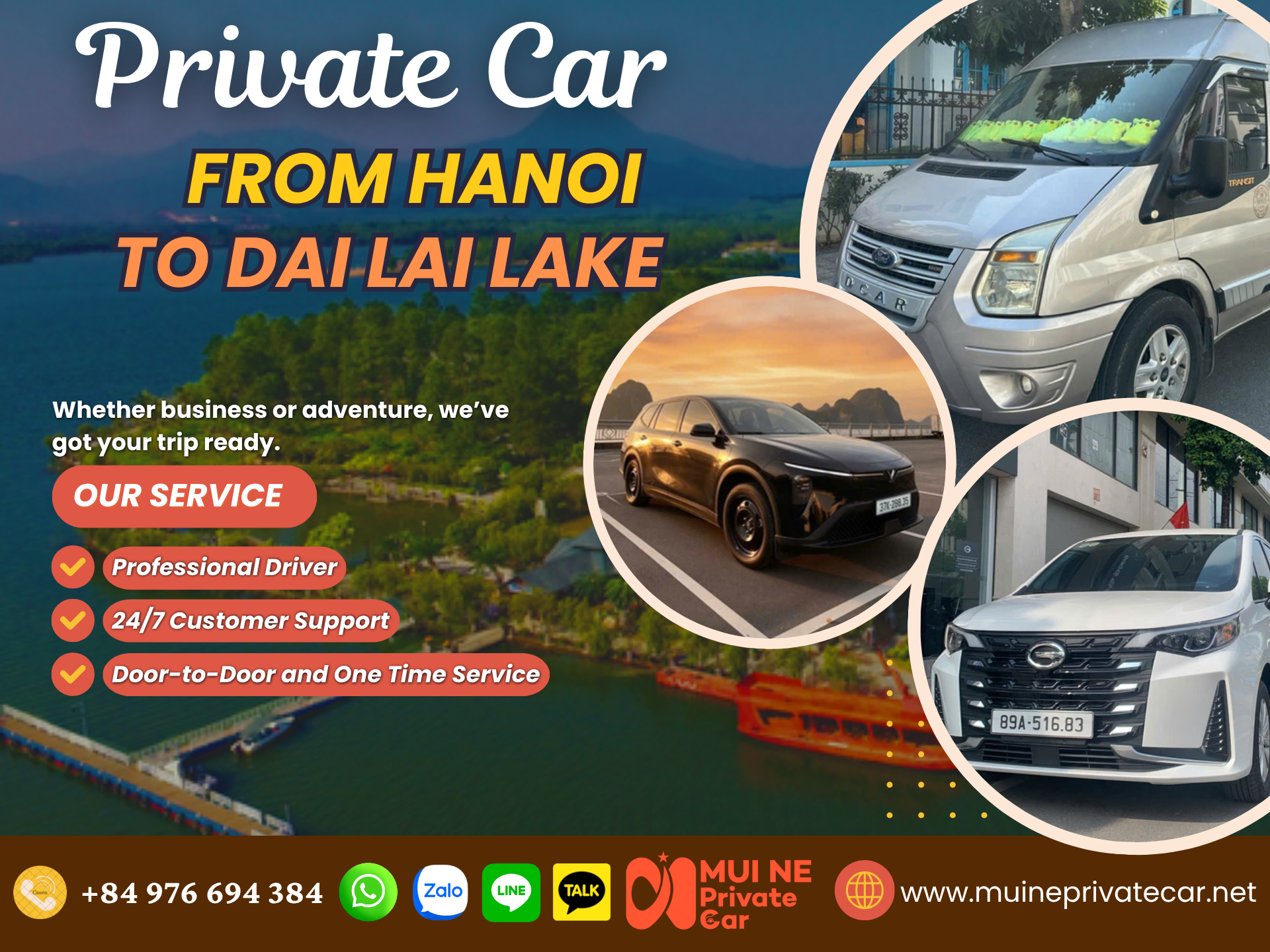 Hanoi to Dai Lai Lake Private Car Transfer - Mui Ne Private Car
