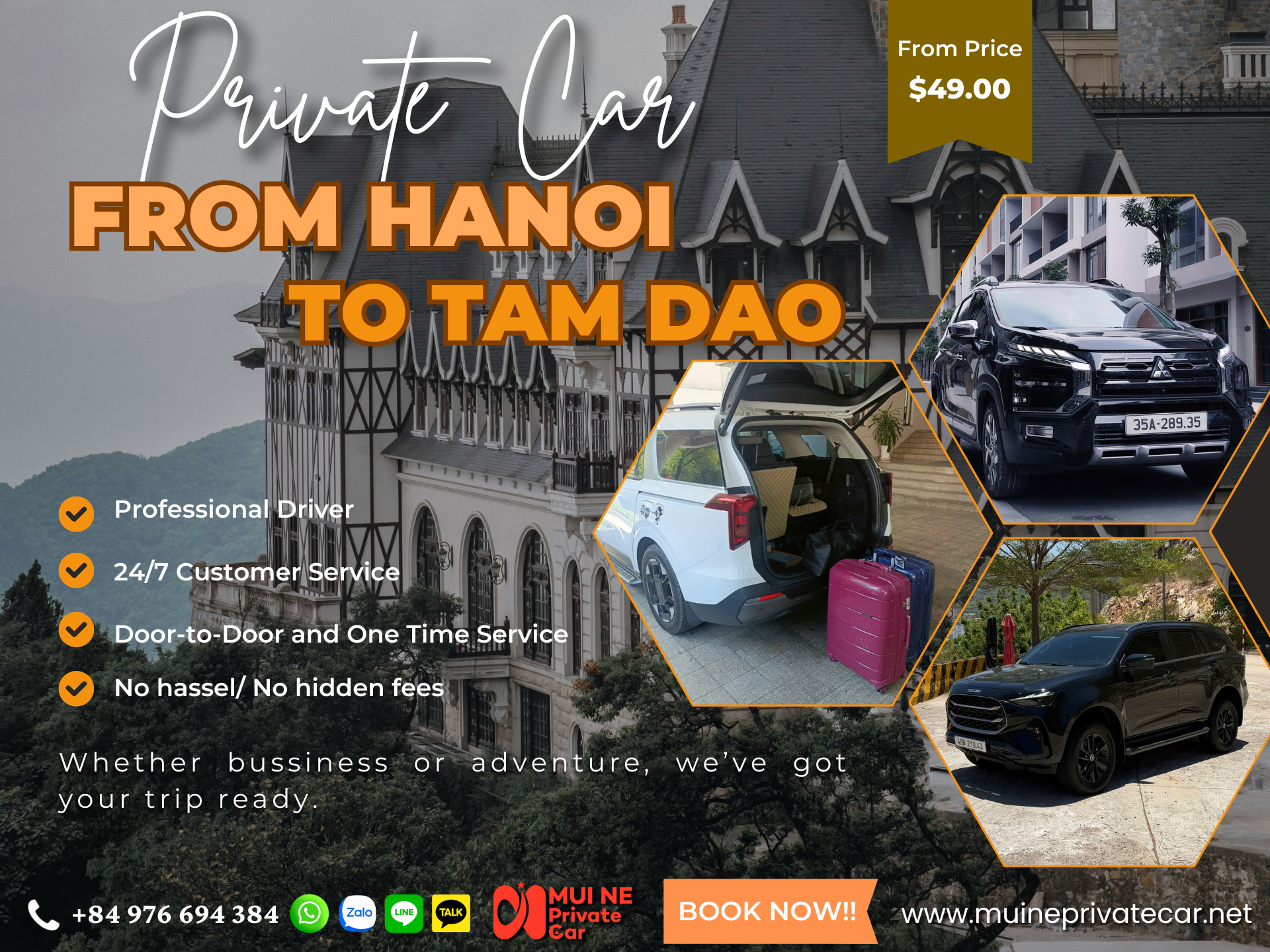Hanoi to Tam Dao Private Car Transfer - Mui Ne Private Car