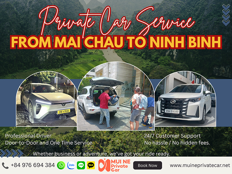 Mai Chau to Ninh Binh Private Car Transfer - Mui Ne Private Car