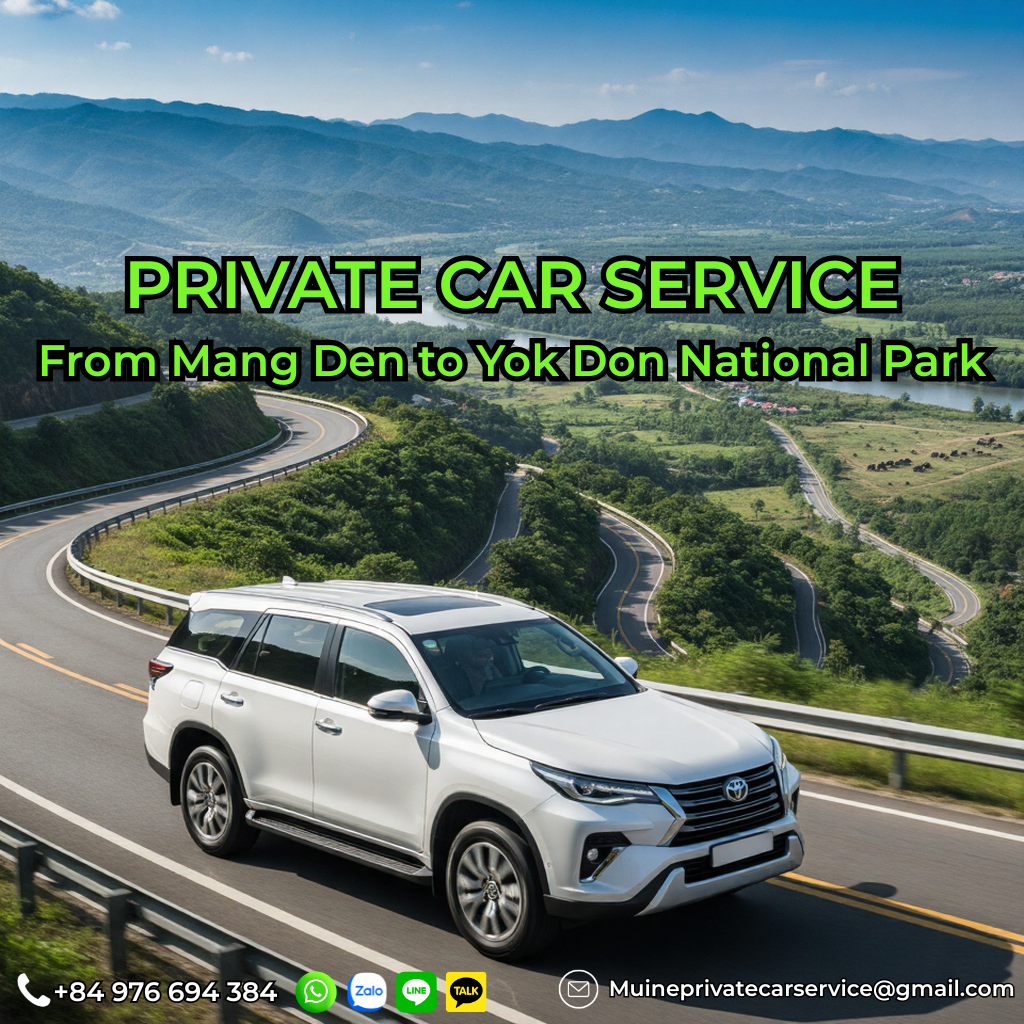 Private car Mang Den to Yok Don National Park