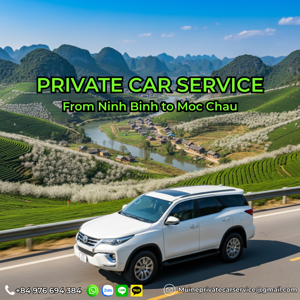 Private car Ninh Binh to Moc Chau