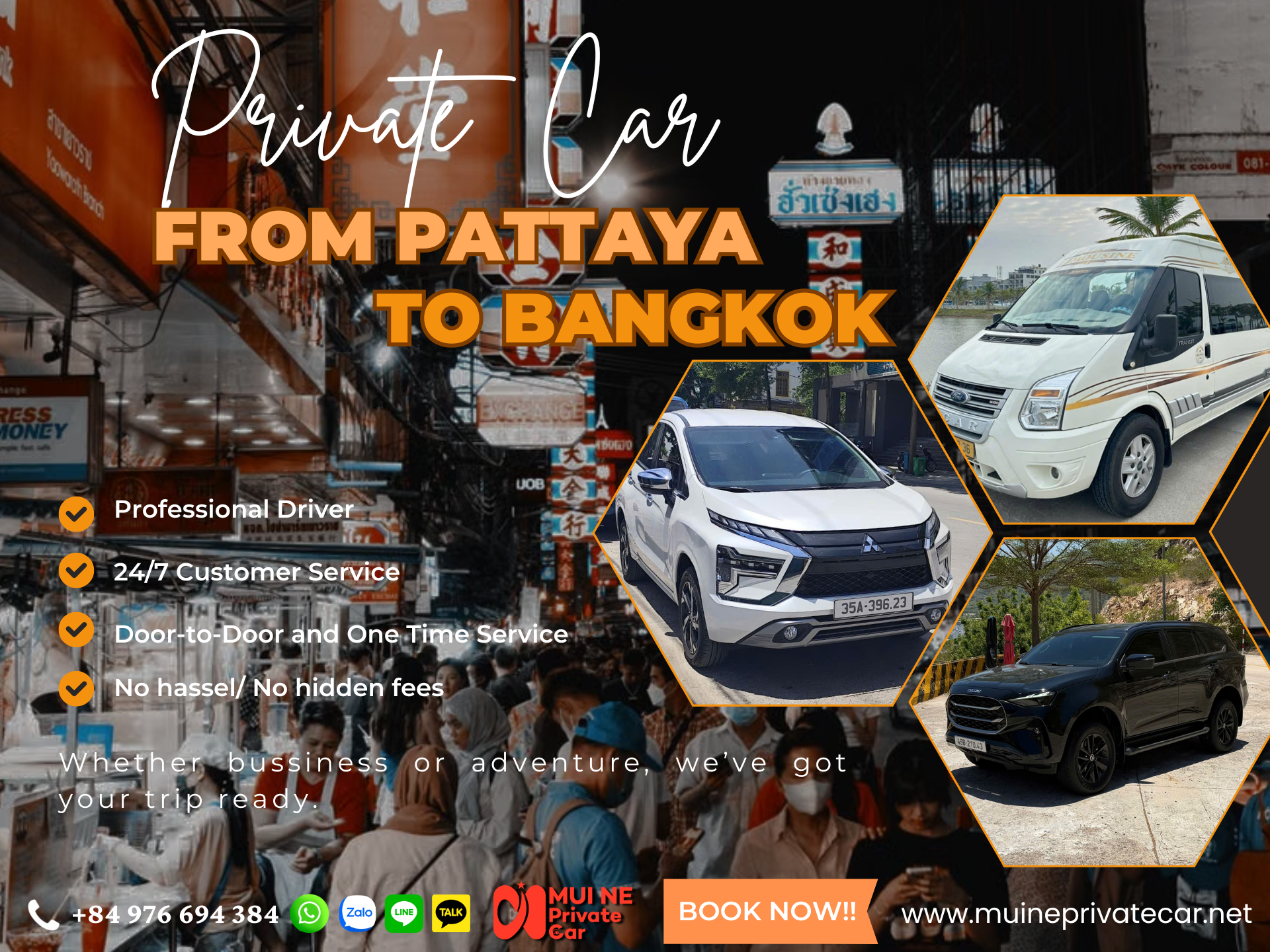 Pattaya to Bangkok Private Car Transfer - Mui Ne Private Car
