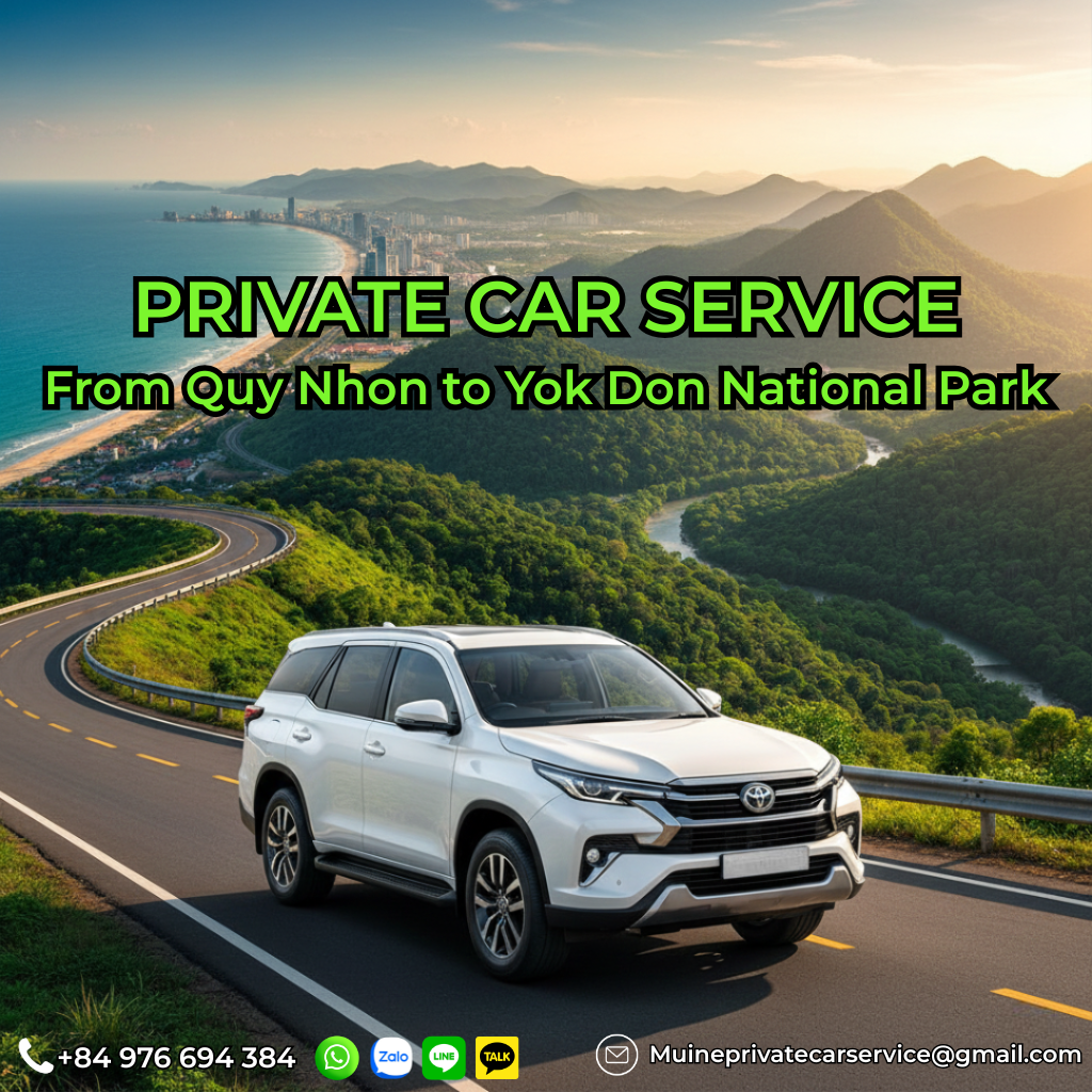 Private car Quy Nhon to Yok Don National Park