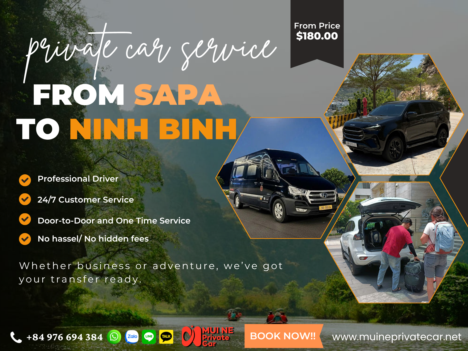 Private Car Service from Sapa to Ninh Binh – Mui Ne Private Car