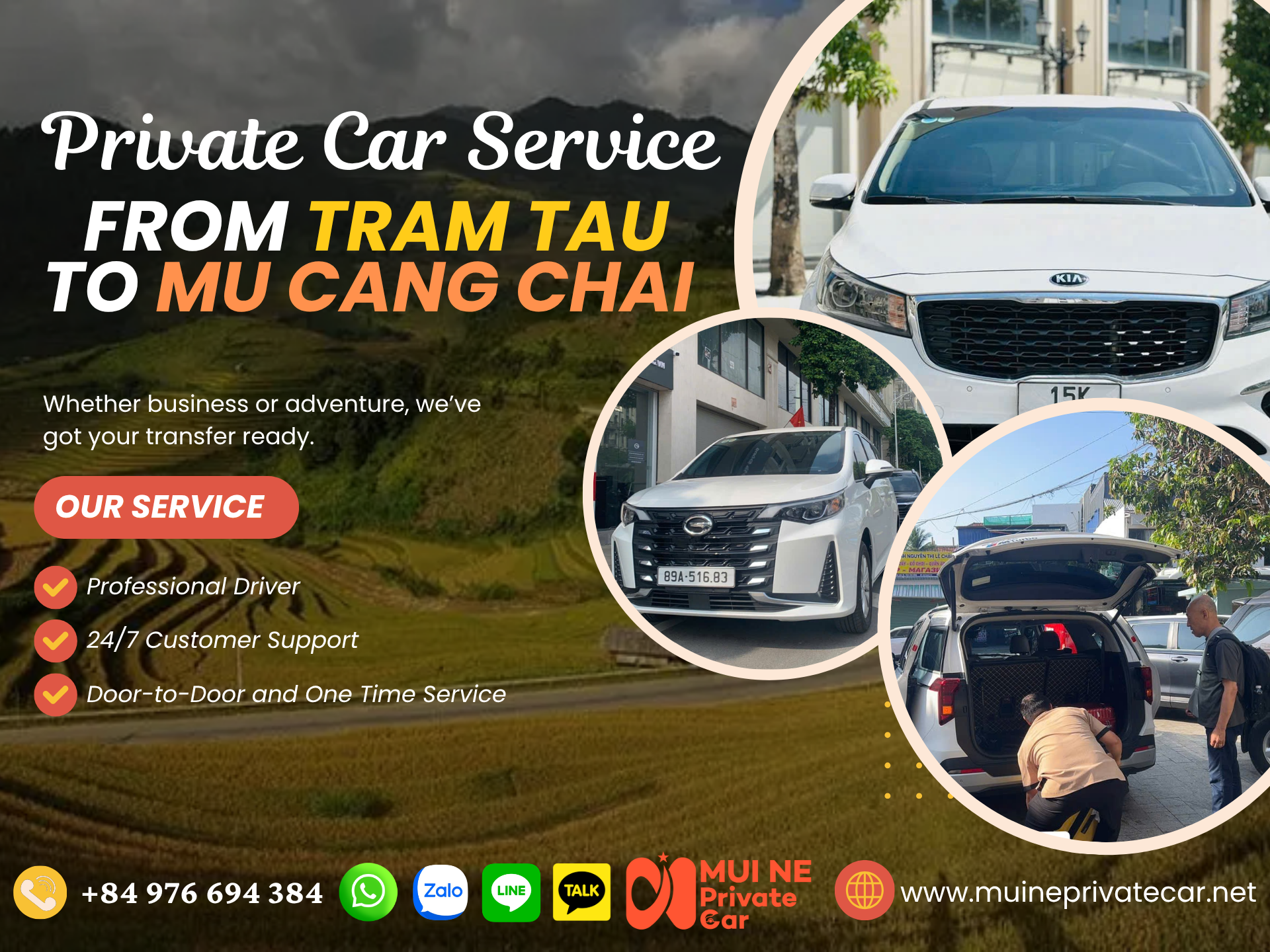 Tram Tau to Mu Cang Chai Private Car Transfer – Mui Ne Private Car